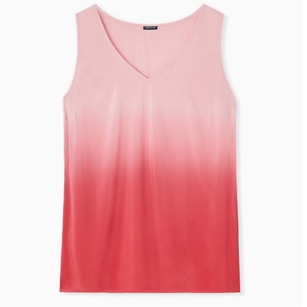 Torrid red dip dye challis tank top size 2X.